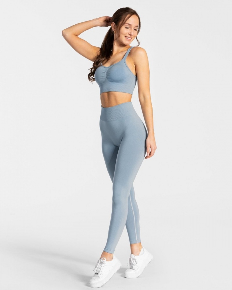 Leggings Teveo Timeless Scrunch Femme Grise Bleu | 6102-QTJWN