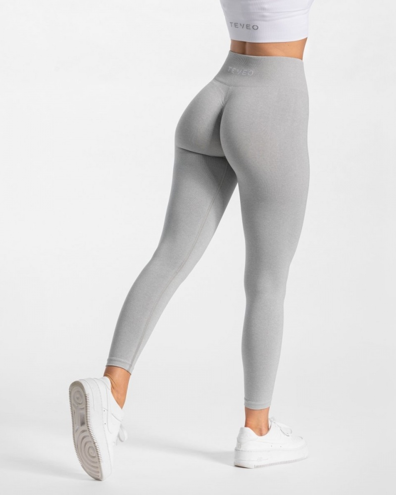 Leggings Teveo Timeless Scrunch Femme Grise Clair | 7426-WOZXQ