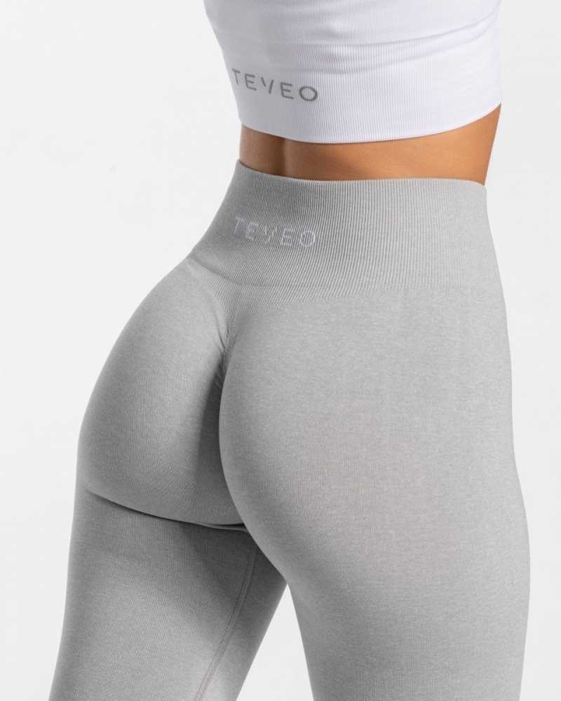 Leggings Teveo Timeless Scrunch Femme Grise Clair | 7426-WOZXQ