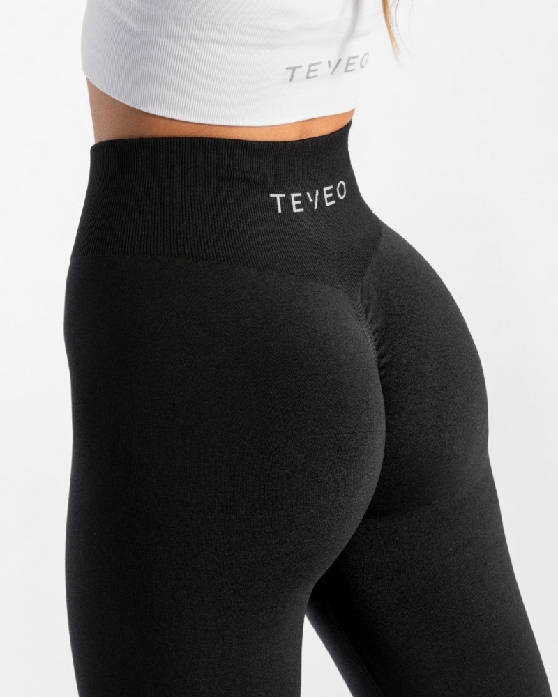 Leggings Teveo Timeless Scrunch Femme Noir | 0528-QDWNM