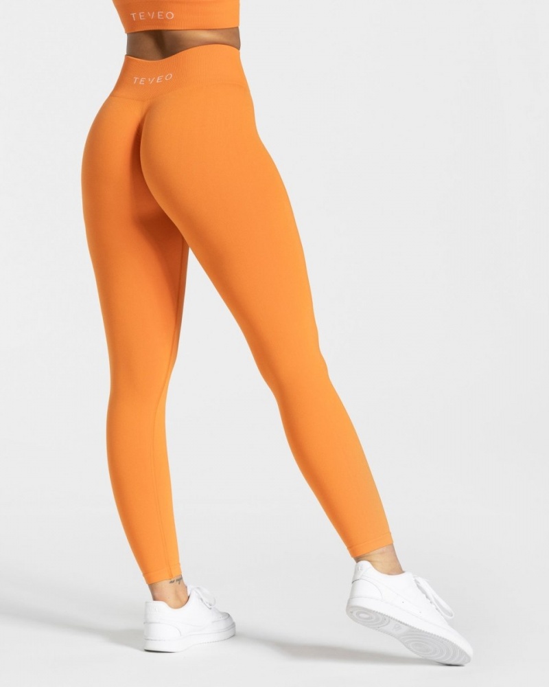 Leggings Teveo Timeless Scrunch Femme Orange | 1269-PHIKS