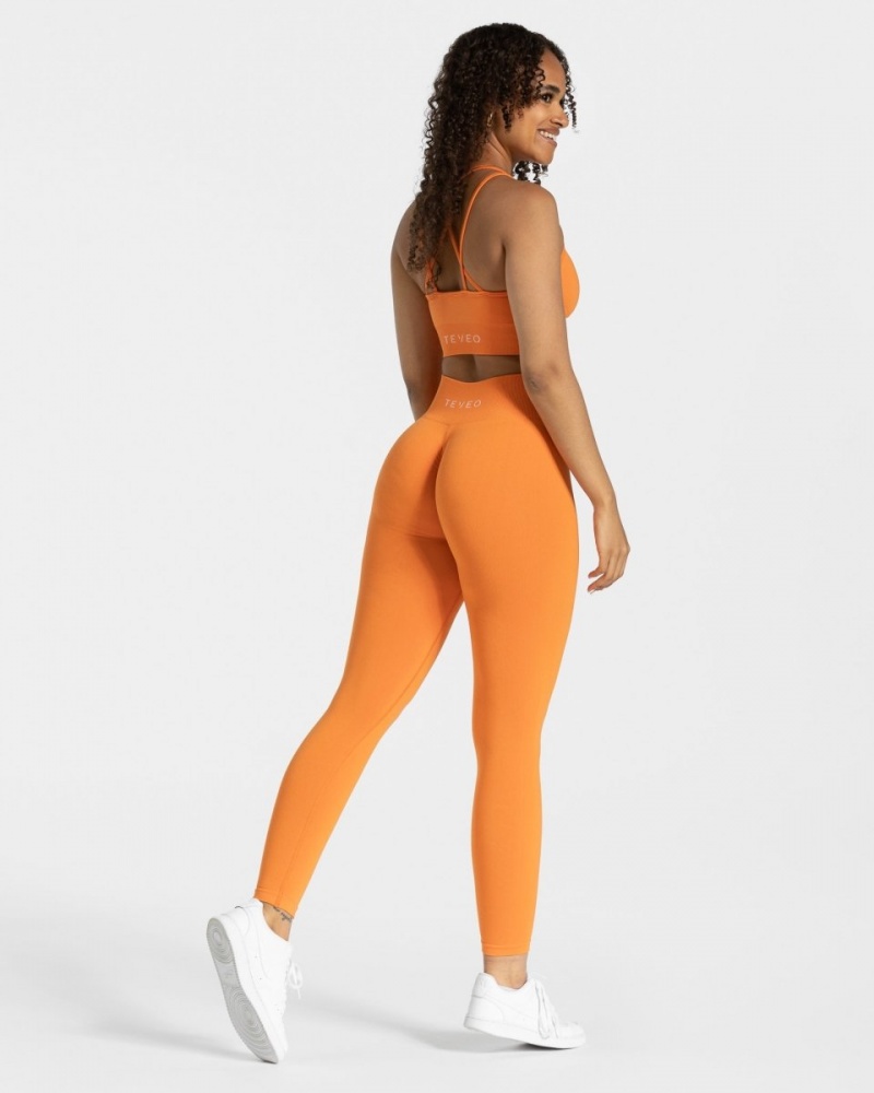 Leggings Teveo Timeless Scrunch Femme Orange | 1269-PHIKS