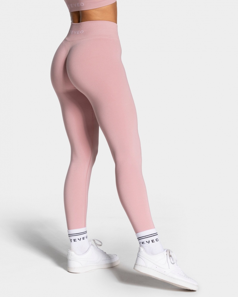 Leggings Teveo Timeless Scrunch Femme Rose | 0894-ELZSC