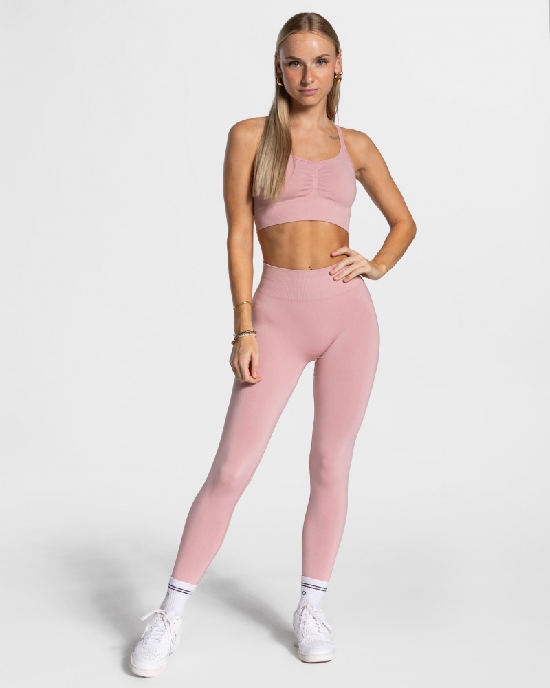 Leggings Teveo Timeless Scrunch Femme Rose | 0894-ELZSC