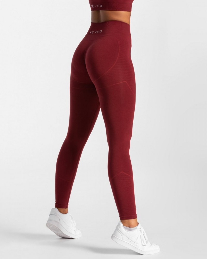 Leggings Teveo True Femme Bordeaux Rouge | 7294-ESFXD