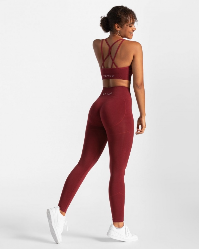 Leggings Teveo True Femme Bordeaux Rouge | 7294-ESFXD