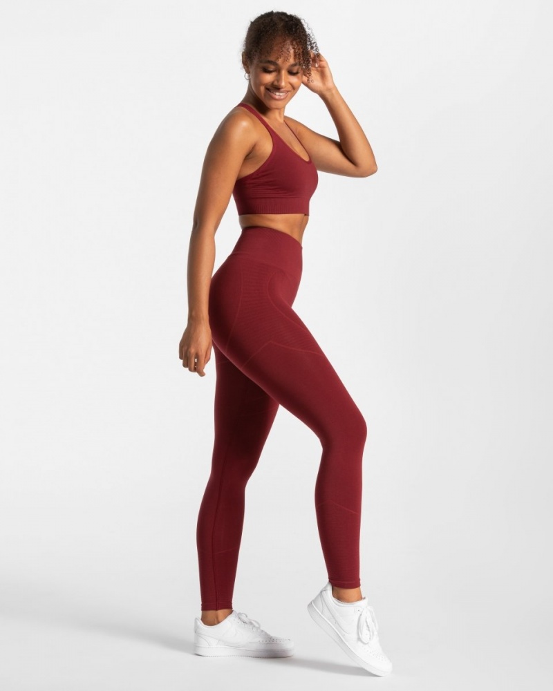 Leggings Teveo True Femme Bordeaux Rouge | 7294-ESFXD