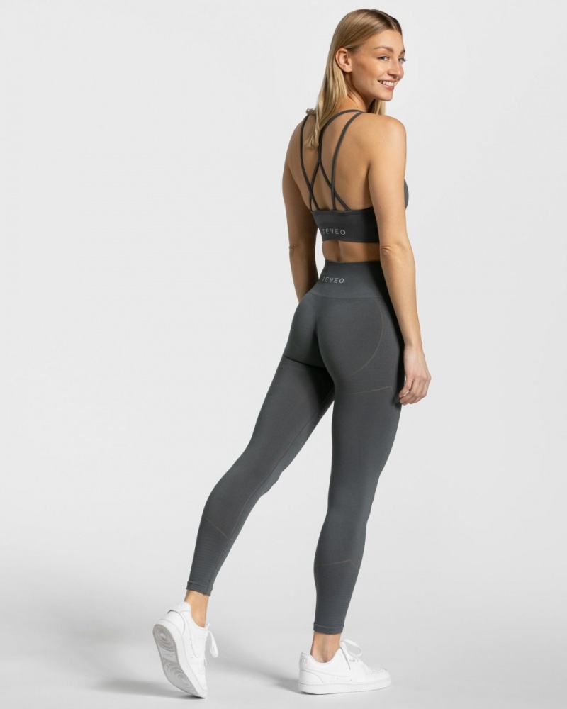 Leggings Teveo True Femme Grise Foncé | 5012-TUGKJ