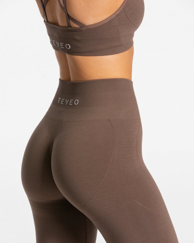 Leggings Teveo True Femme Marron | 8307-JMQDW