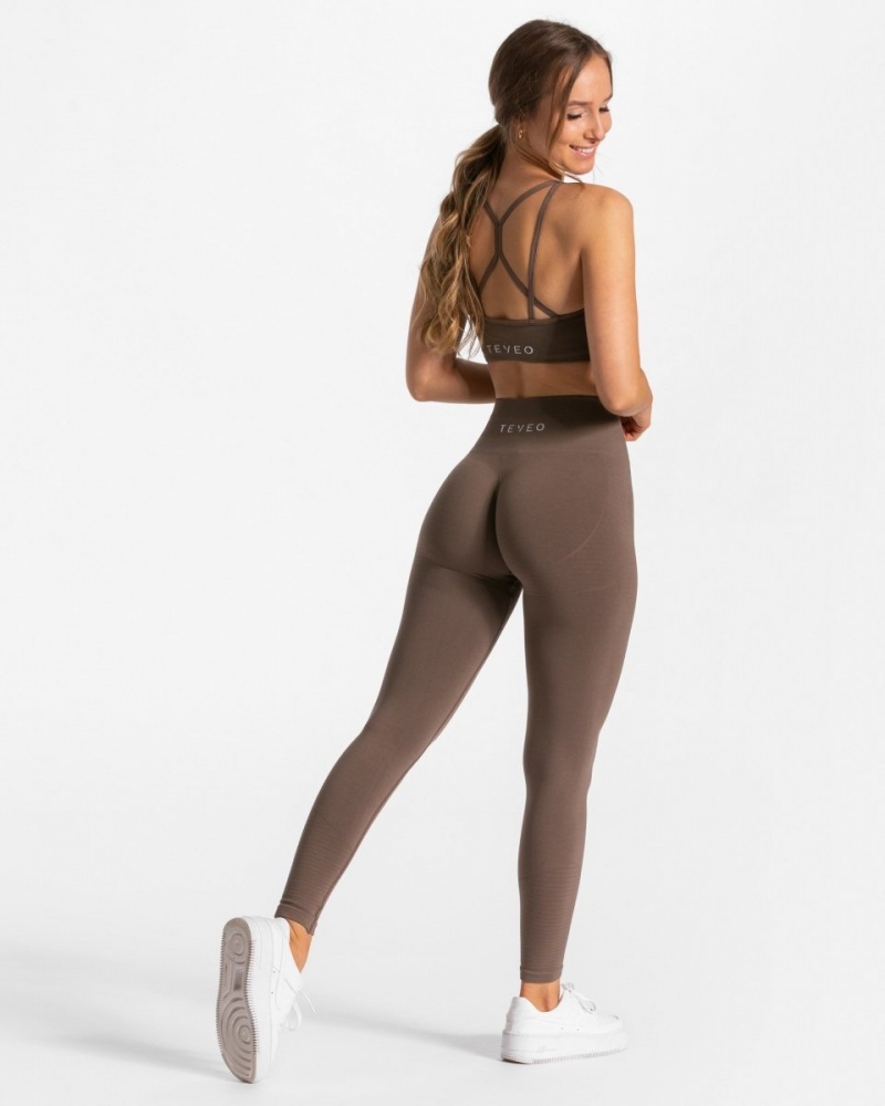 Leggings Teveo True Femme Marron | 8307-JMQDW