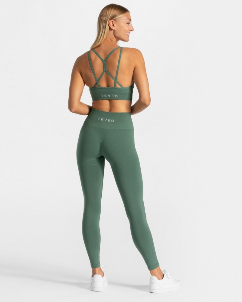 Leggings Teveo True Femme Vert Foncé | 1546-QZIXO