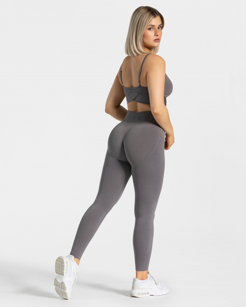 Leggings Teveo V-Shape Femme Grise Foncé | 4218-FMIBL