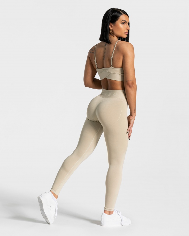 Leggings Teveo V-Shape Femme Marron | 3208-KDIOE