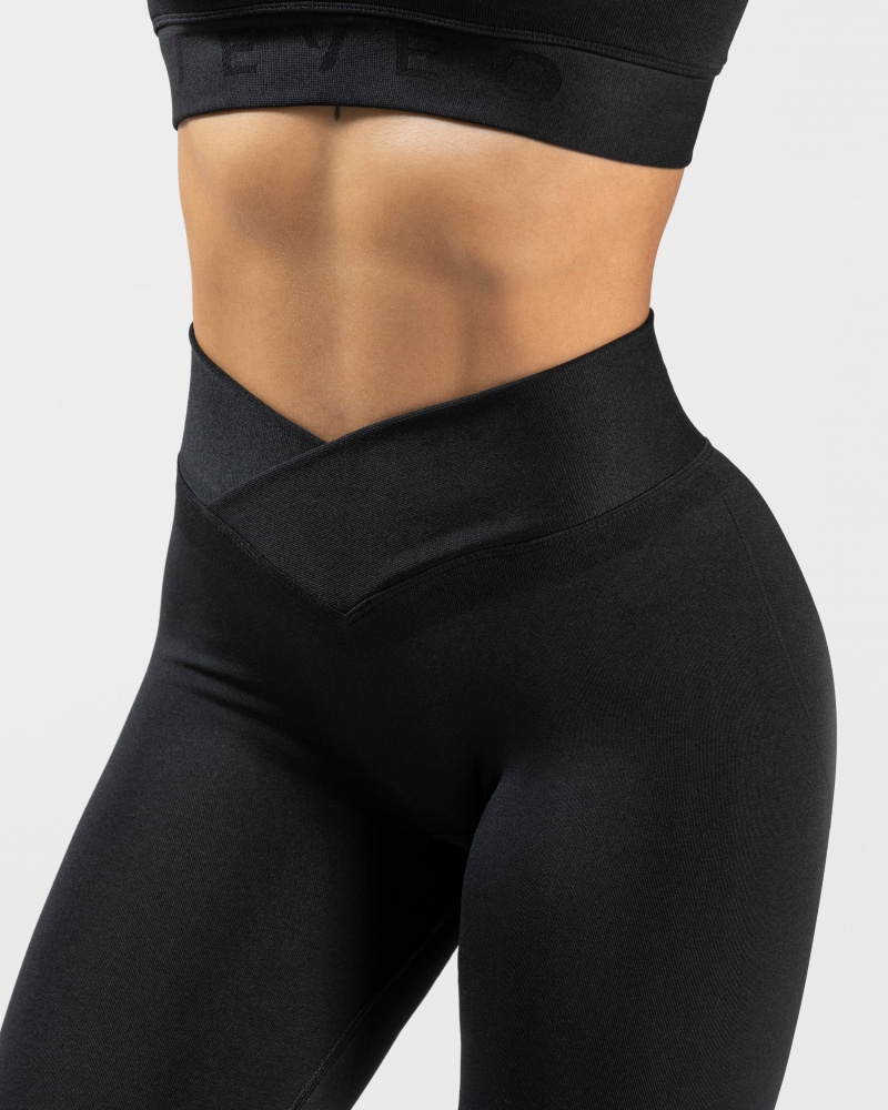 Leggings Teveo V-Shape Femme Noir | 4831-OJRYW