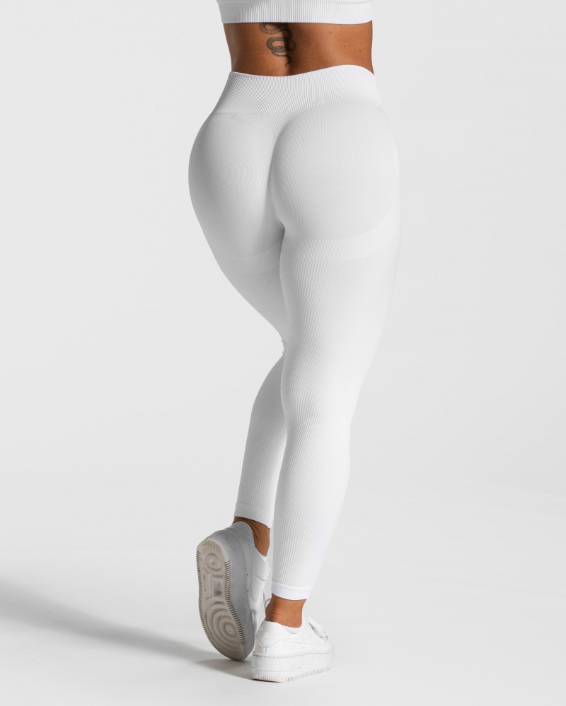 Leggings Teveo Élégant Scrunch Femme Blanche | 7649-IOMPR