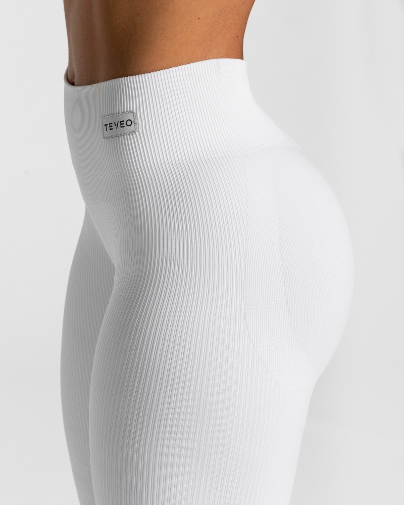 Leggings Teveo Élégant Scrunch Femme Blanche | 7649-IOMPR