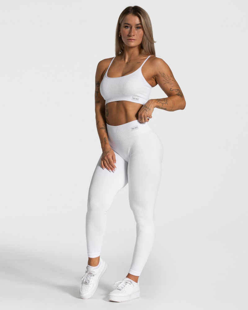 Leggings Teveo Élégant Scrunch Femme Blanche | 7649-IOMPR