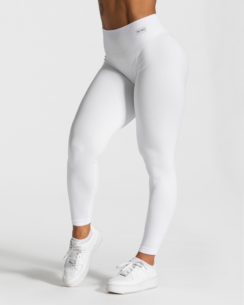 Leggings Teveo Élégant Scrunch Femme Blanche | 7649-IOMPR