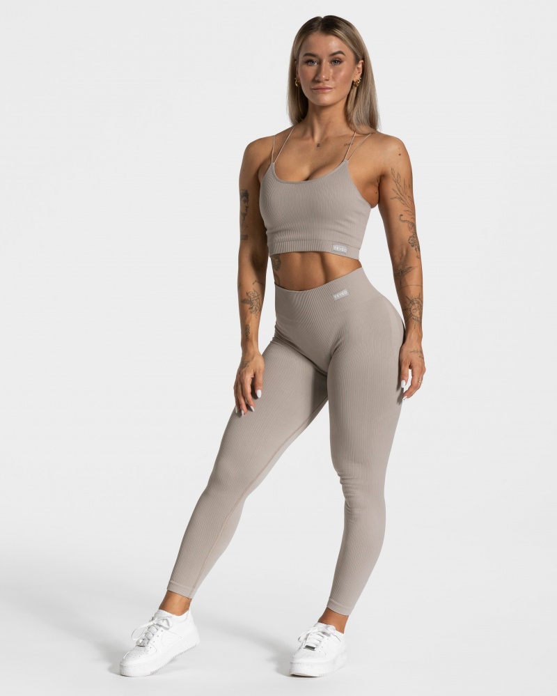 Leggings Teveo Élégant Scrunch Femme Grise | 5240-TPYRI