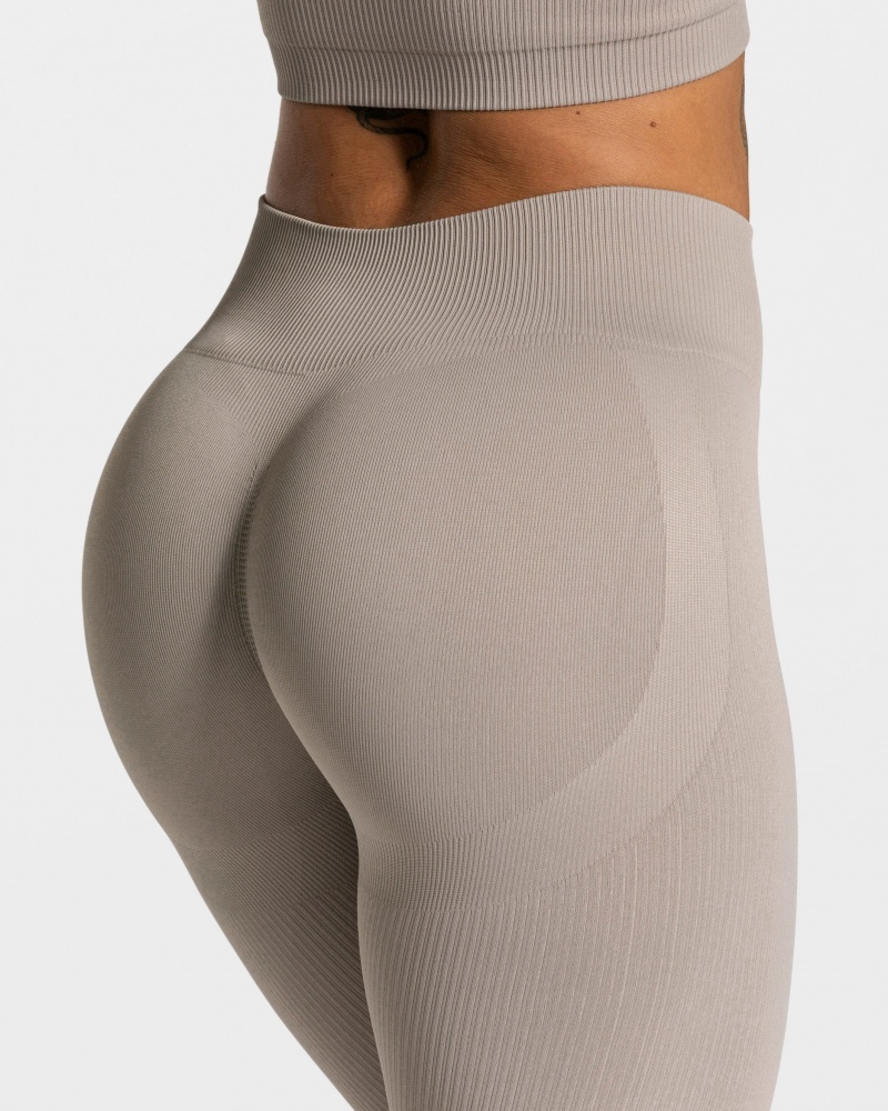 Leggings Teveo Élégant Scrunch Femme Grise | 5240-TPYRI