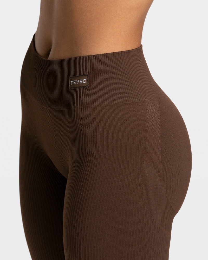 Leggings Teveo Élégant Scrunch Femme Marron Foncé | 5789-YNTGS