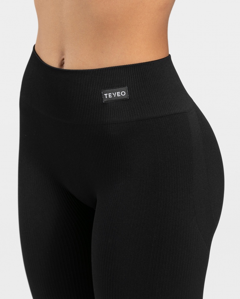 Leggings Teveo Élégant Scrunch Femme Noir | 3184-ZYHPV