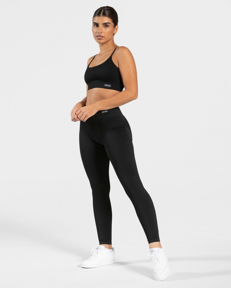 Leggings Teveo Élégant Scrunch Femme Noir | 3184-ZYHPV