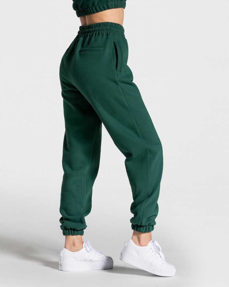 Pantalon Jogging Teveo College Oversized Femme Vert Foncé | 3916-ATJIU