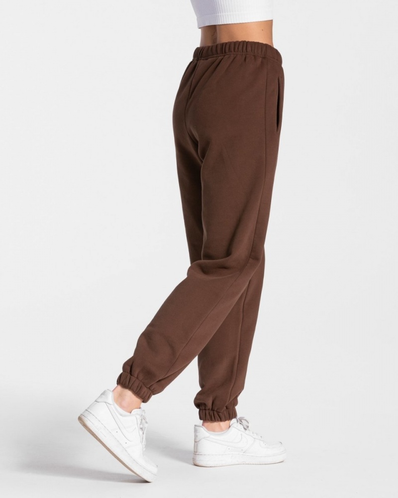 Pantalon Jogging Teveo Iconic Oversized Femme Marron | 1950-FSCWB