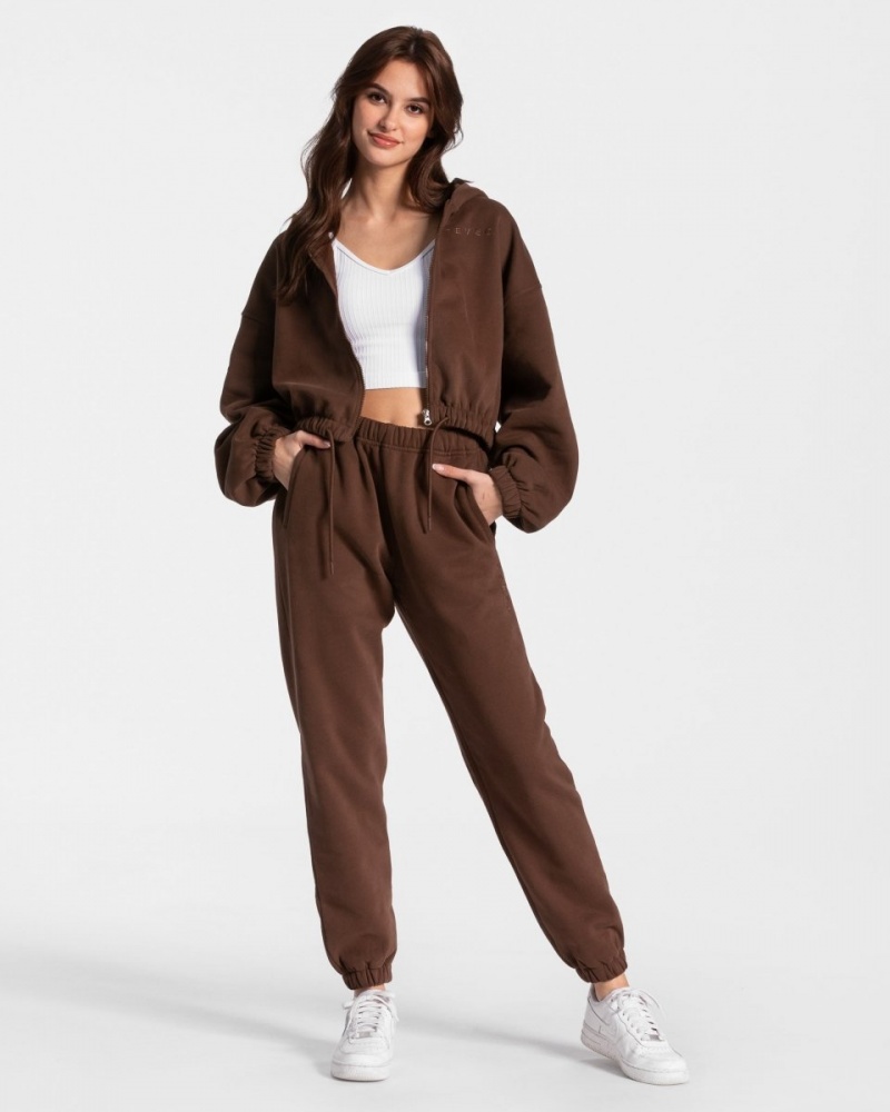 Pantalon Jogging Teveo Iconic Oversized Femme Marron | 1950-FSCWB