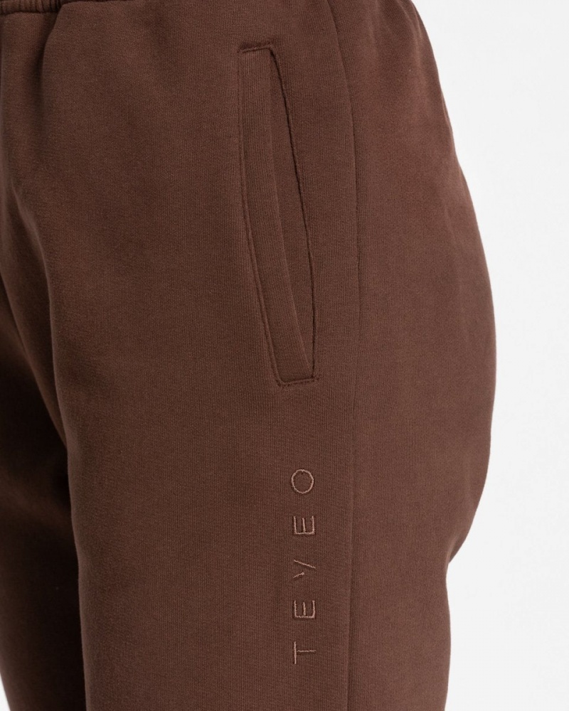 Pantalon Jogging Teveo Iconic Oversized Femme Marron | 1950-FSCWB