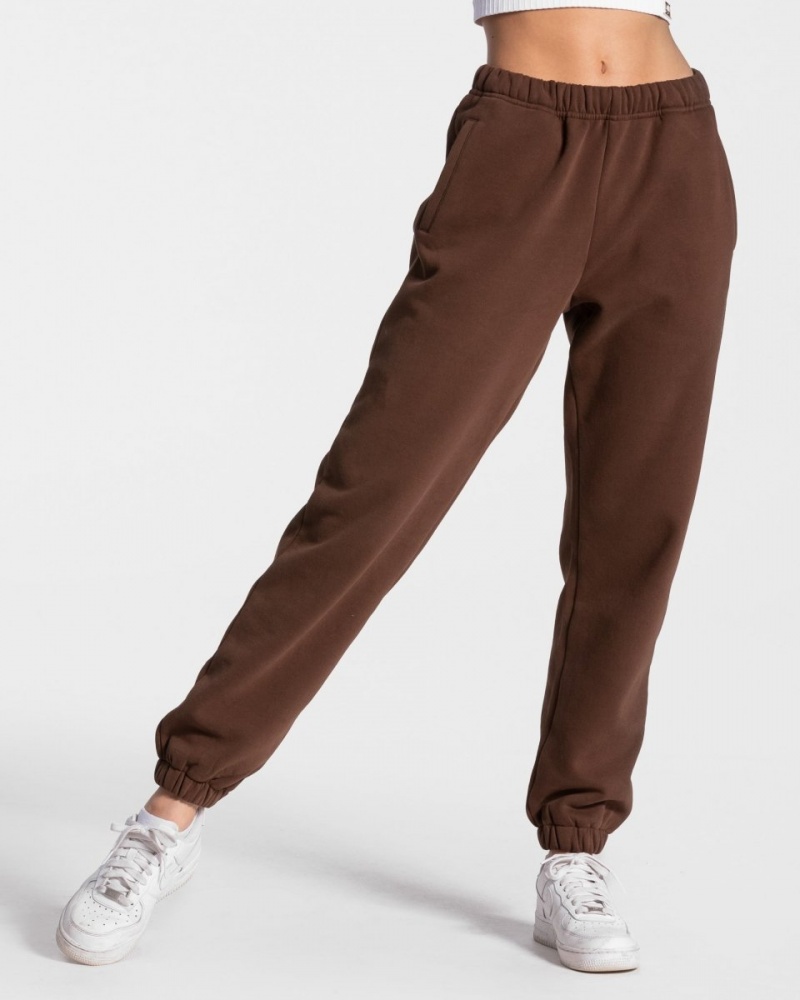 Pantalon Jogging Teveo Iconic Oversized Femme Marron | 1950-FSCWB