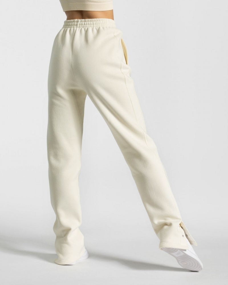 Pantalon Jogging Teveo Sassy Slit Femme Blanche | 3741-WKJQN