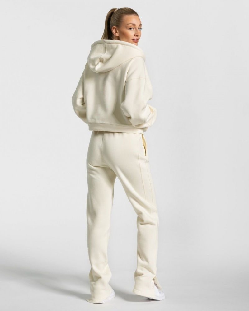 Pantalon Jogging Teveo Sassy Slit Femme Blanche | 3741-WKJQN