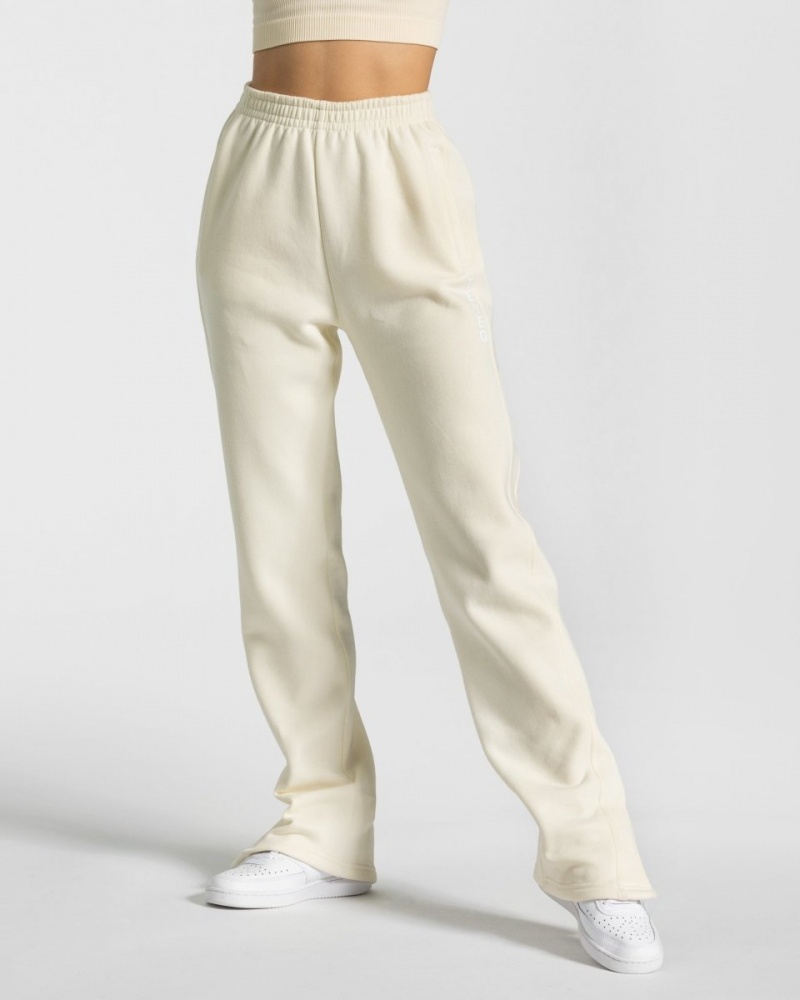 Pantalon Jogging Teveo Sassy Slit Femme Blanche | 3741-WKJQN