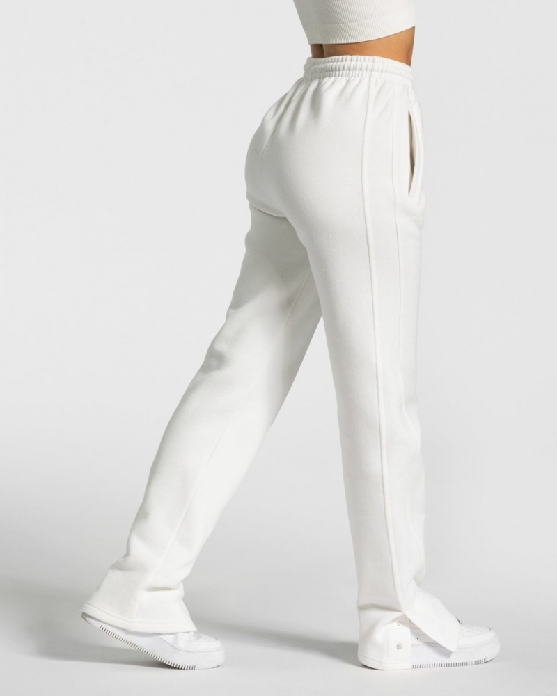 Pantalon Jogging Teveo Sassy Slit Femme Blanche | 3654-APKEO