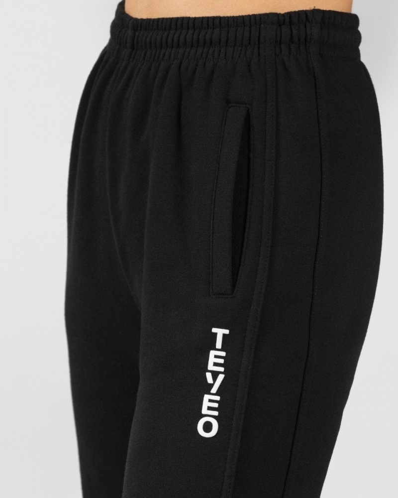 Pantalon Jogging Teveo Sassy Slit Femme Noir | 6280-OHIUG