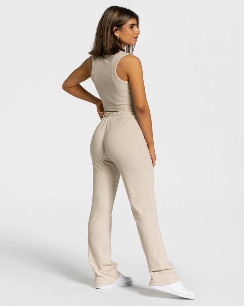 Pantalon Teveo Lounge Femme Beige | 9815-KNAXS