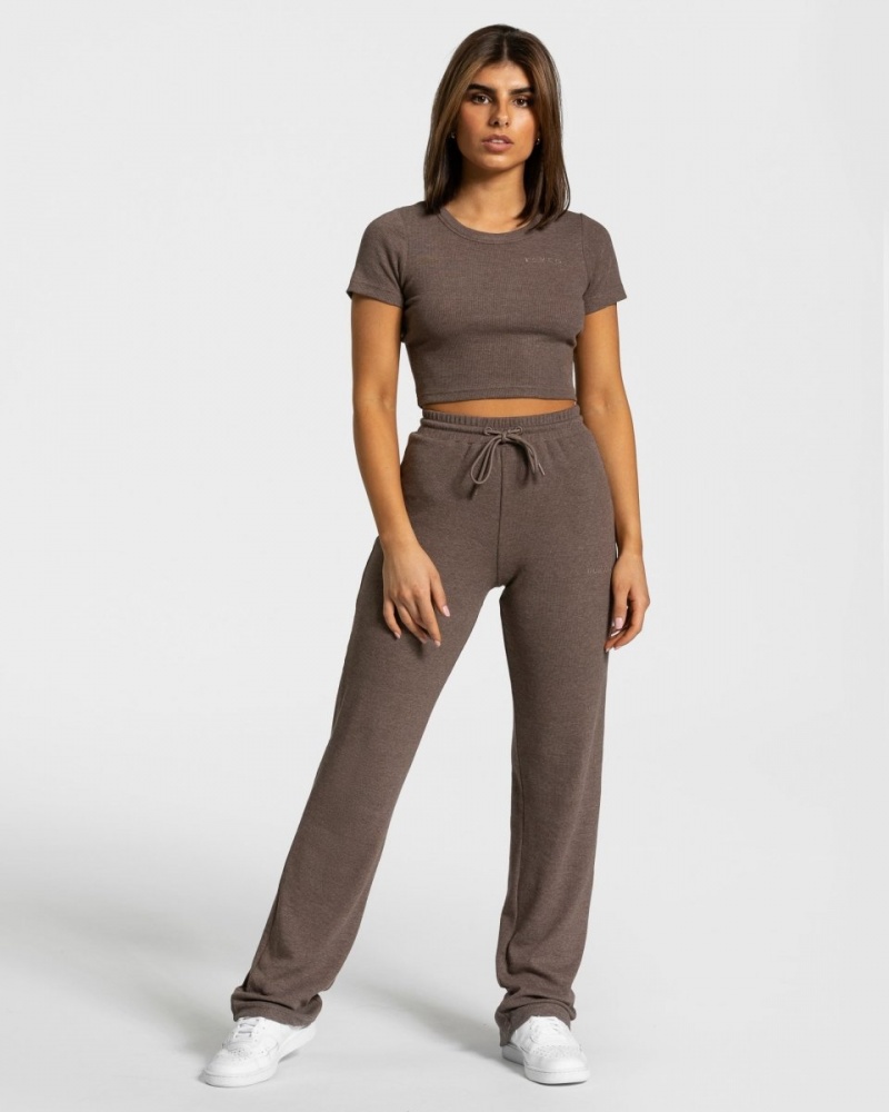 Pantalon Teveo Lounge Femme Marron Foncé | 6471-NAYBM