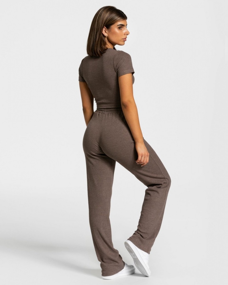 Pantalon Teveo Lounge Femme Marron Foncé | 6471-NAYBM