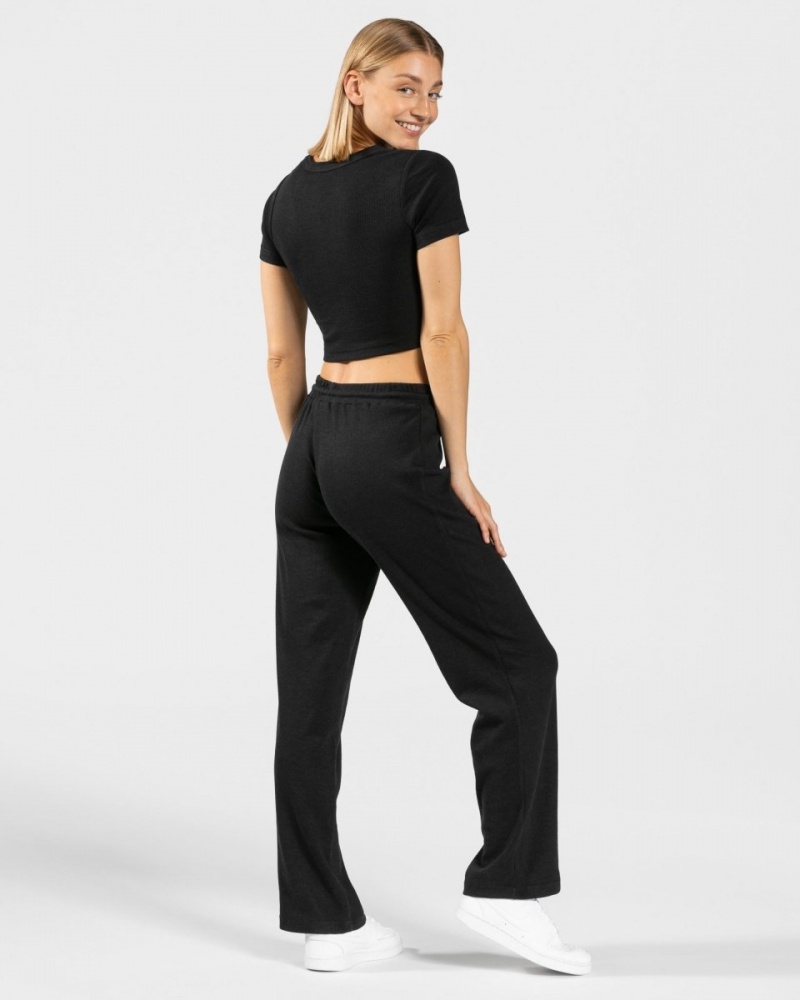 Pantalon Teveo Lounge Femme Noir | 5129-KAXMW