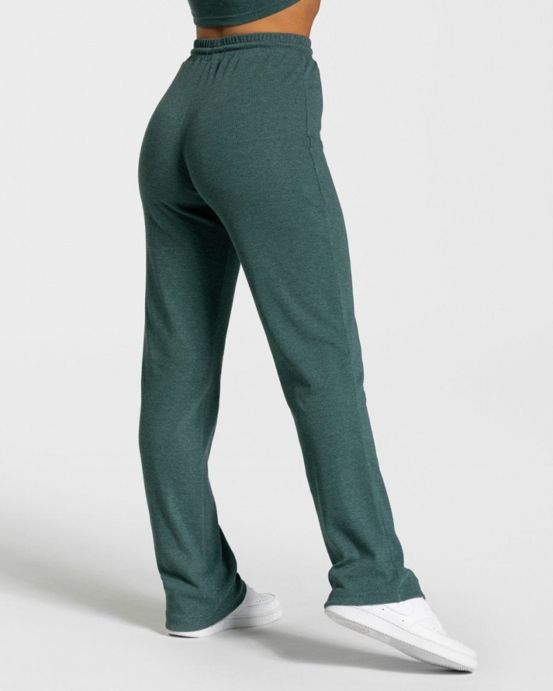 Pantalon Teveo Lounge Femme Vert Foncé | 3842-WDKUH