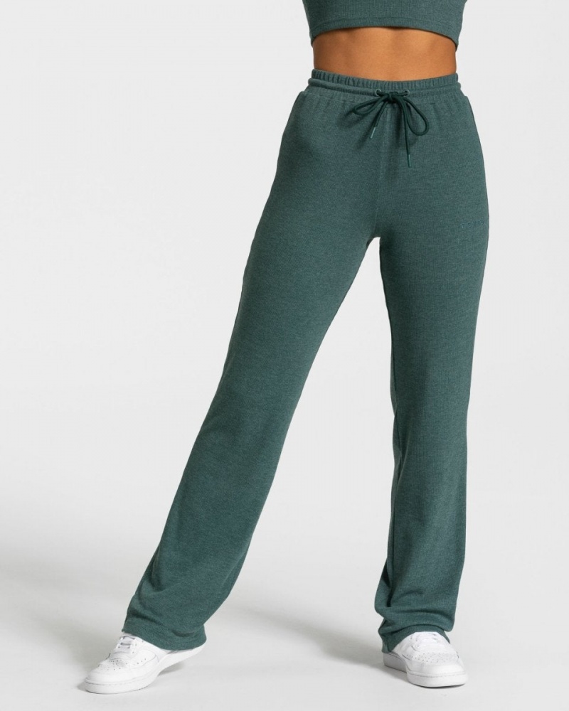 Pantalon Teveo Lounge Femme Vert Foncé | 3842-WDKUH