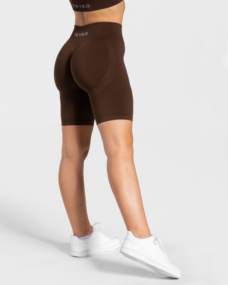 Short Teveo Charming Scrunch Femme Marron | 2684-SGROH