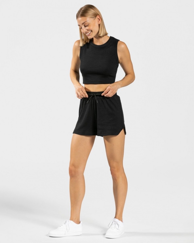 Short Teveo Lounge Femme Noir | 9642-MCGOZ