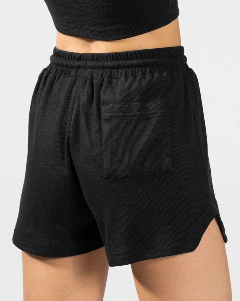 Short Teveo Lounge Femme Noir | 9642-MCGOZ