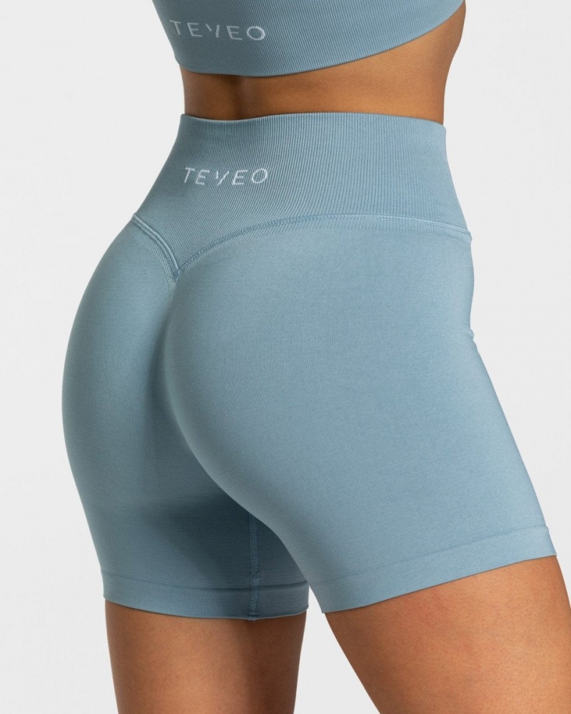 Short Teveo Sensation Mini Femme Grise Bleu | 5438-ZJBIP