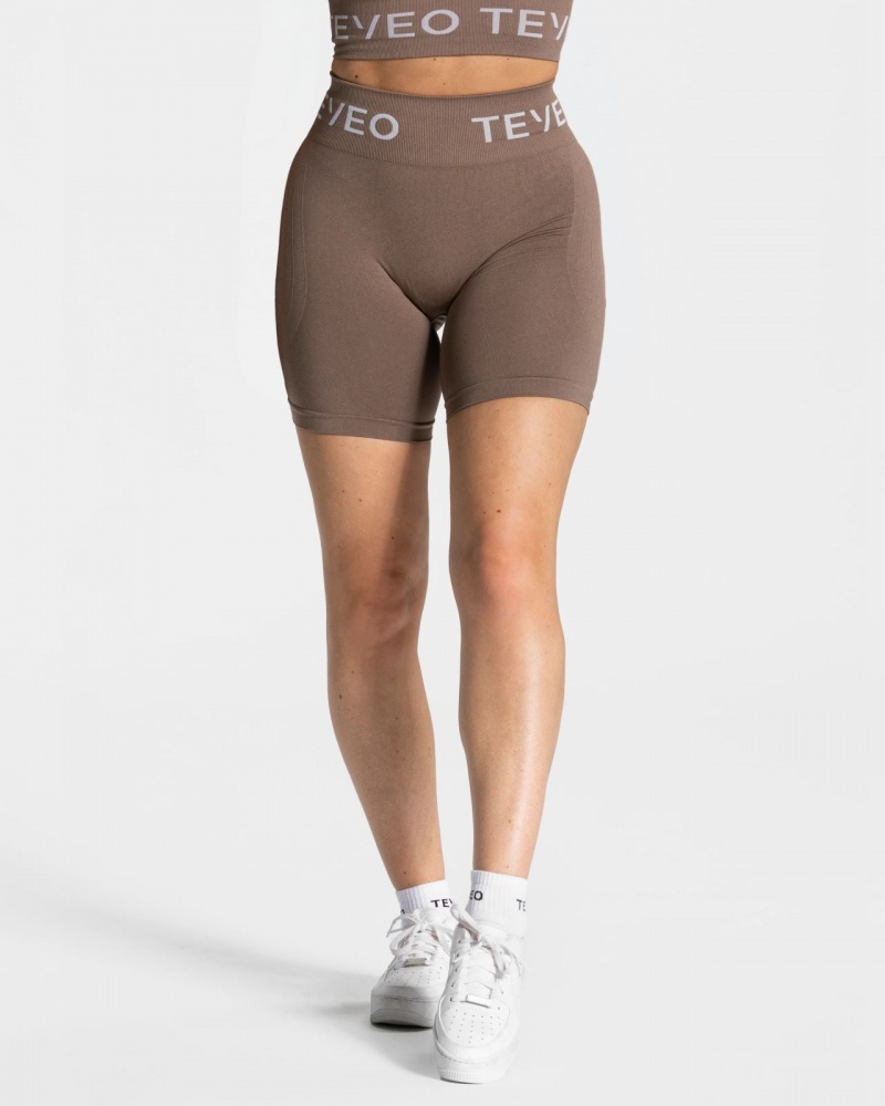 Short Teveo Signature Scrunch Femme Beige | 2346-GLSFA