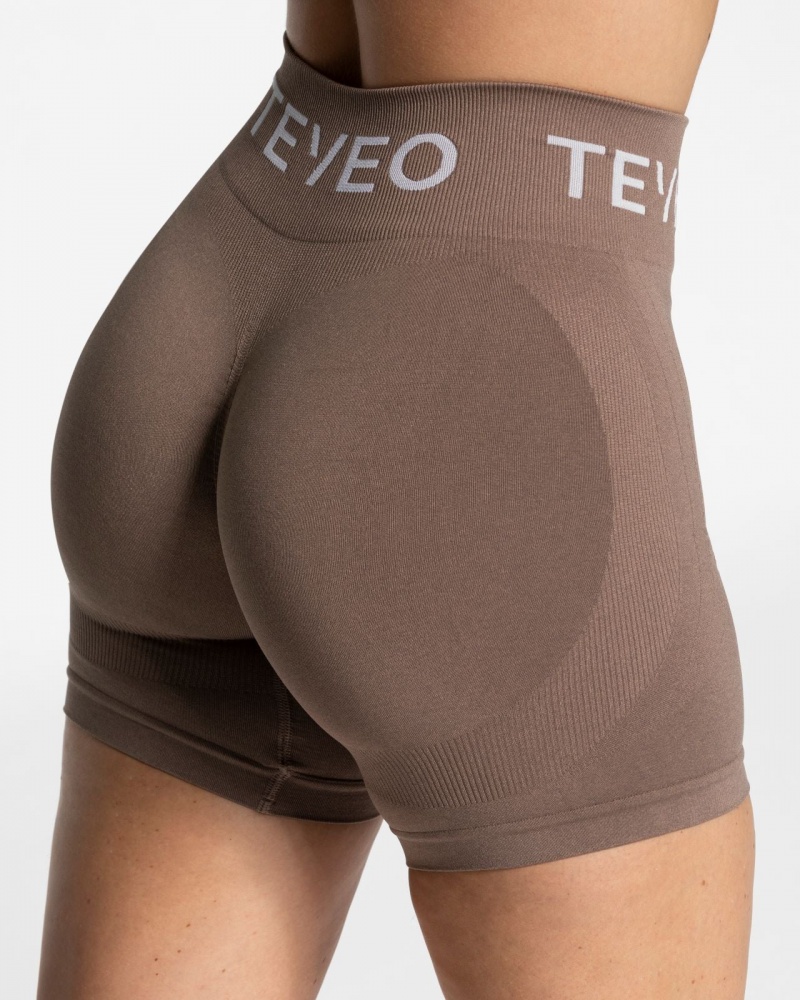 Short Teveo Signature Scrunch Femme Beige | 2346-GLSFA