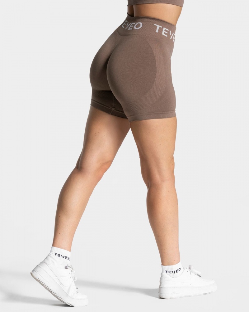 Short Teveo Signature Scrunch Femme Beige | 2346-GLSFA